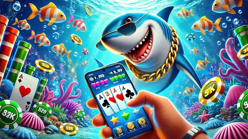 Kontrol meriam dan target ikan bergerak pada permainan arcade bawah laut